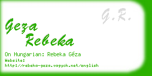 geza rebeka business card